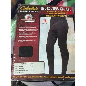 Cabela's E.C.W.C.S. Power Dry Medium weight Base Layer Pants for Men Black